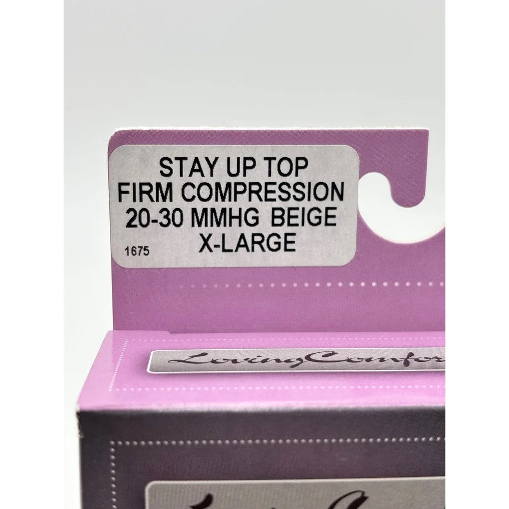 Loving Comfort Legs Thigh‎ High Support Stockings 20-30 mmHg Beige XL 1675